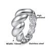 Retro Titanium Steel Lava Croissant Ring: Personalized Women's Jewelry Design