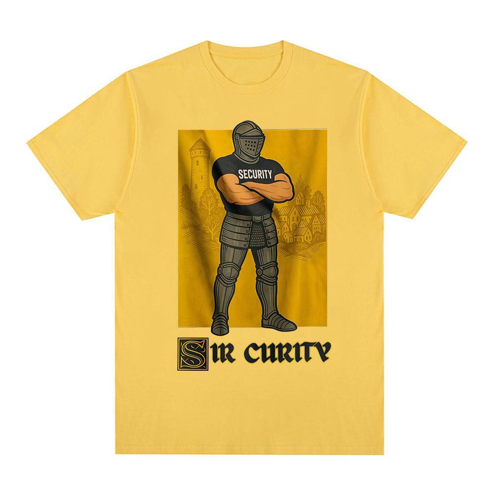Sir Curity Funny Knight Meme Graphic T-shirts Unisex's Women Clothing Cotton Casual Oversized Short Sleeves T Shirts Streetwear