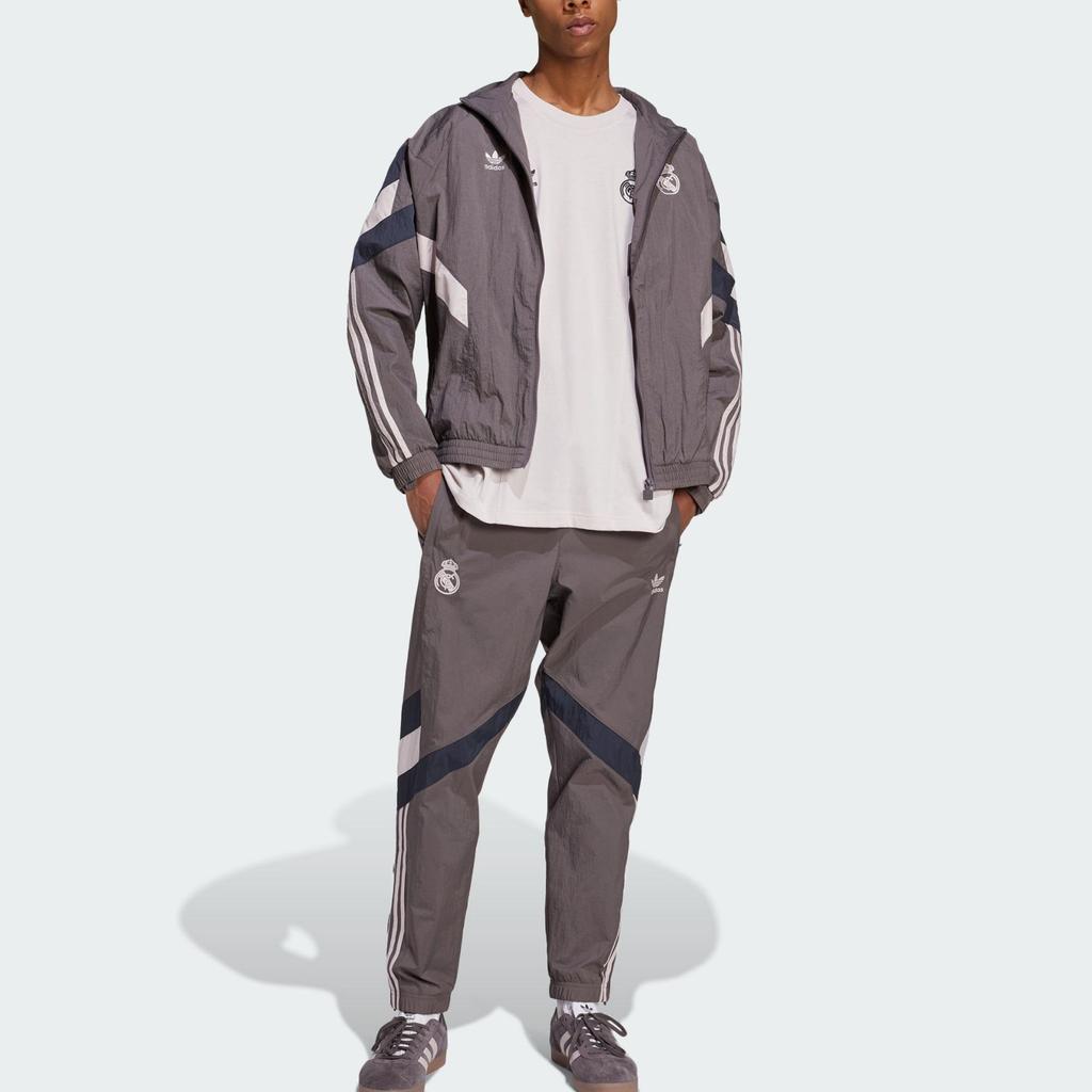 adidas Originals FW24 Tracksuit Bottoms Real Madrid Collection Football Casual Comfortable Sports Long Pants Men Bottoms JI9480