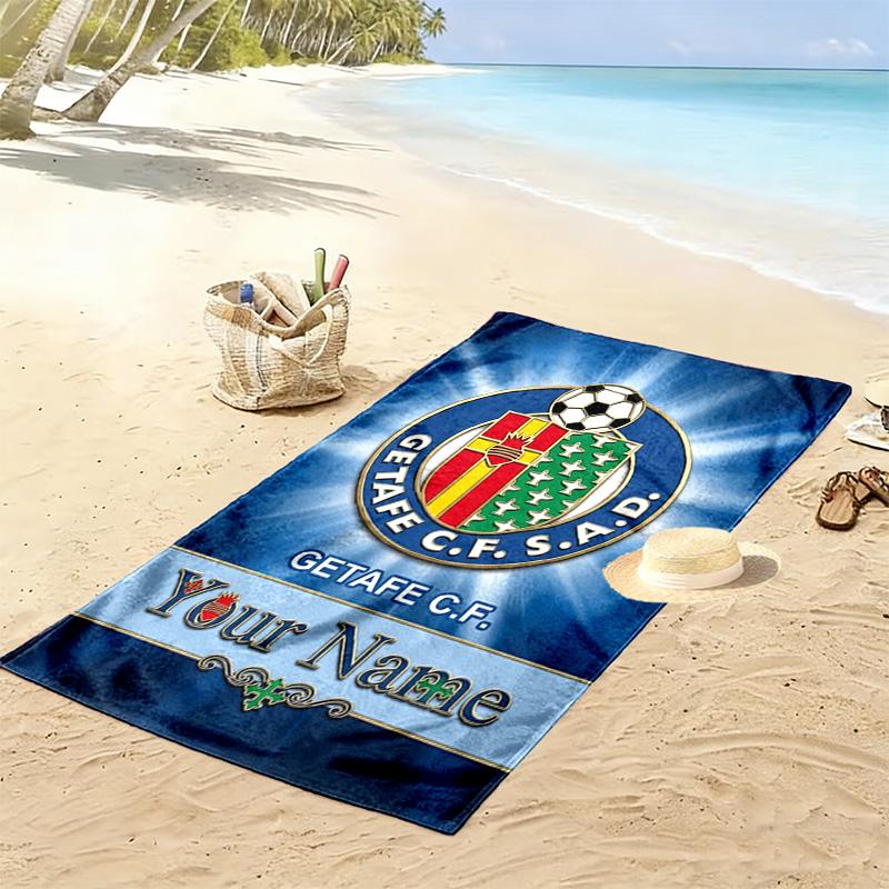 Name Custom Getafe CF Print Beach Towel, Large Soft Quick Dry Towel for Beach Camping Swimming