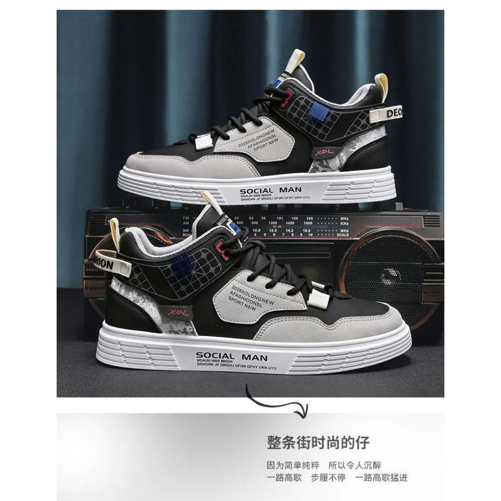 2025 Frühling und Sommer Neue High-Top-Schuhe für Herren, Flache Schuhe, Trendig und Vielseitig, Studenten-Freizeit-Trendschuhe