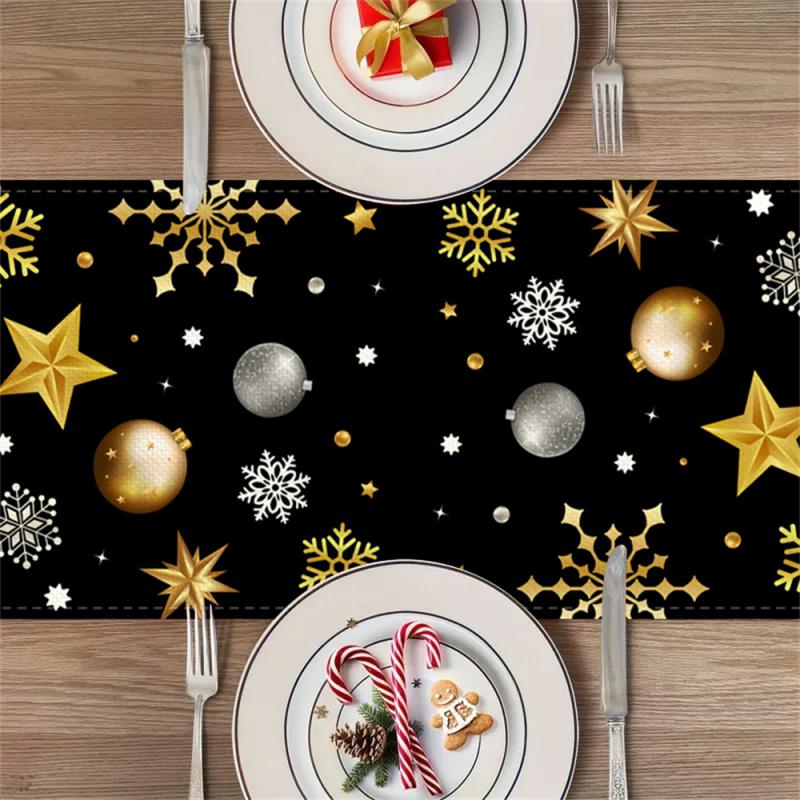 Новая рождественская льняная печатная скатерть для стола Nordic Home Living Room Insoled — фото 5