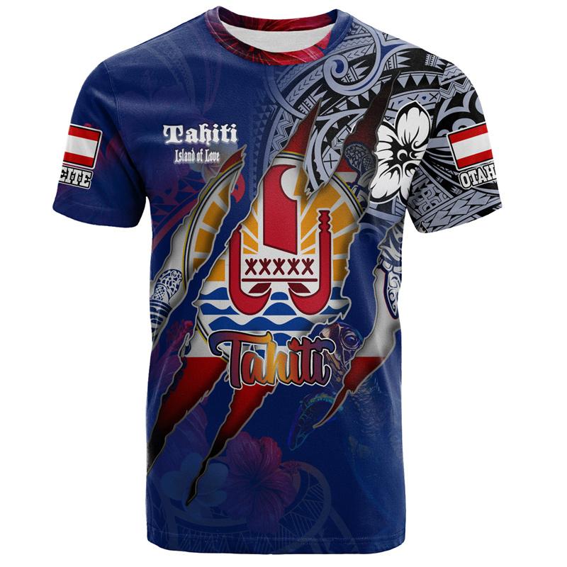 2026 Tahiti Tričko s 3D potiskem pro muže Polynéské grafické tričko Módní topy Krátký rukáv Letní Street Oversized trička