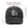 European Dragon Embroidery Vintage Washed Cotton Baseball Cap