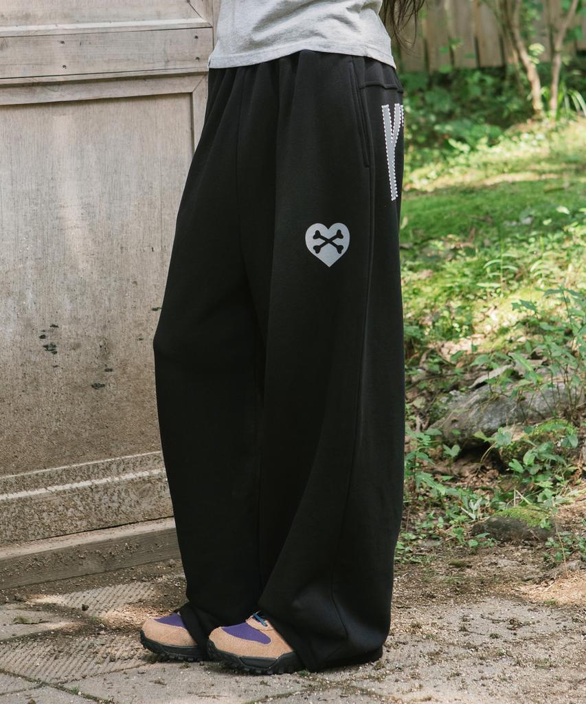 CAVISH Kitten Wide Sweat Pants Black(Cv2Gffpa03A)
