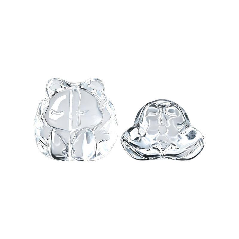Handmade White Crystal Glass Carving Beads for DIY Bracelets