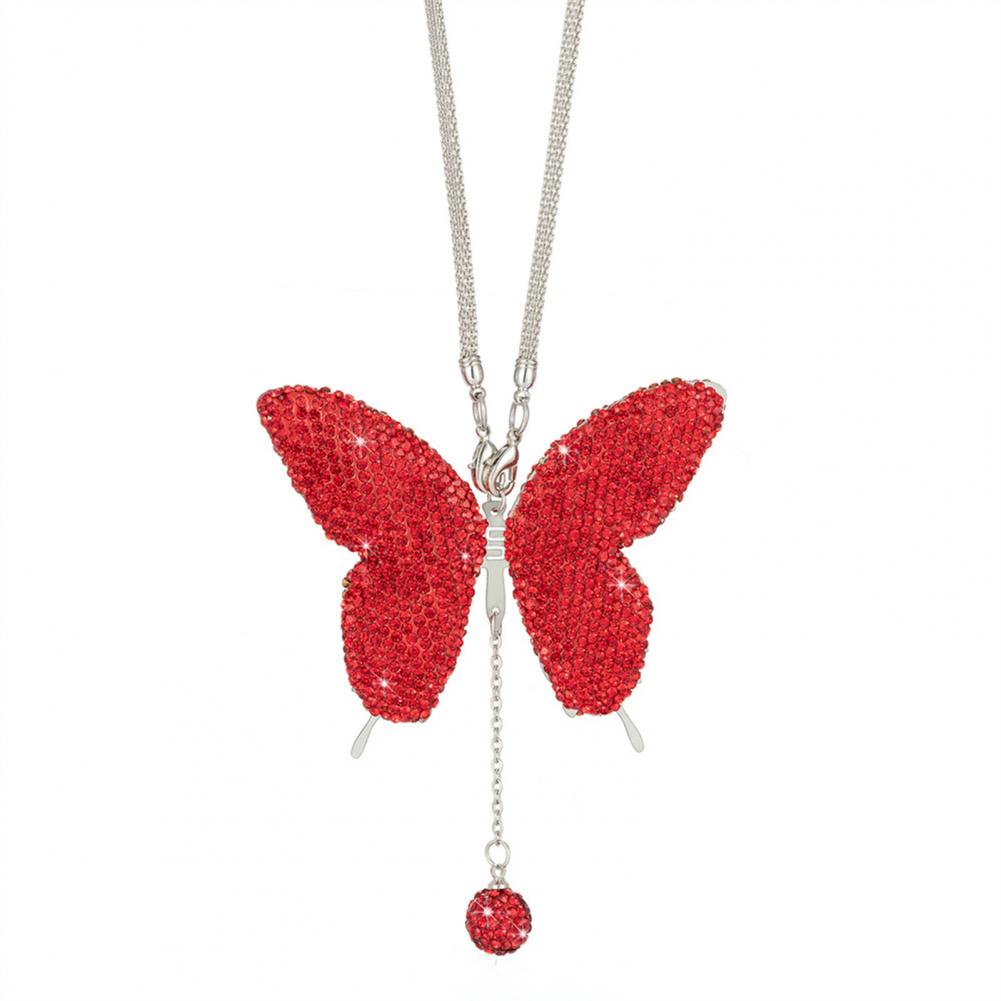 Rhinestone Pendant for Car Rearview Mirror High-quality Alloy Pendant for Car Decoration Elegant Faux Butterfly Car for Women