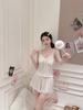Sexy pajamas women's summer 1011 new ice silk pure desire wind suspender shorts set loungewear girl wind sweet sister