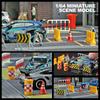 Miniature Traffic Barrier Set Warning Color Plastic Roadblocks Model Figure Props for Microlandscape Sand Table Setting