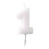 Amscan bougie à gâteau paillettes numéro 8 cire 6,5 cm blanc