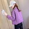 New Purple Denim Jacket Women's Short Loose Vintage Retro Casual Jacket Top Ins Fashion