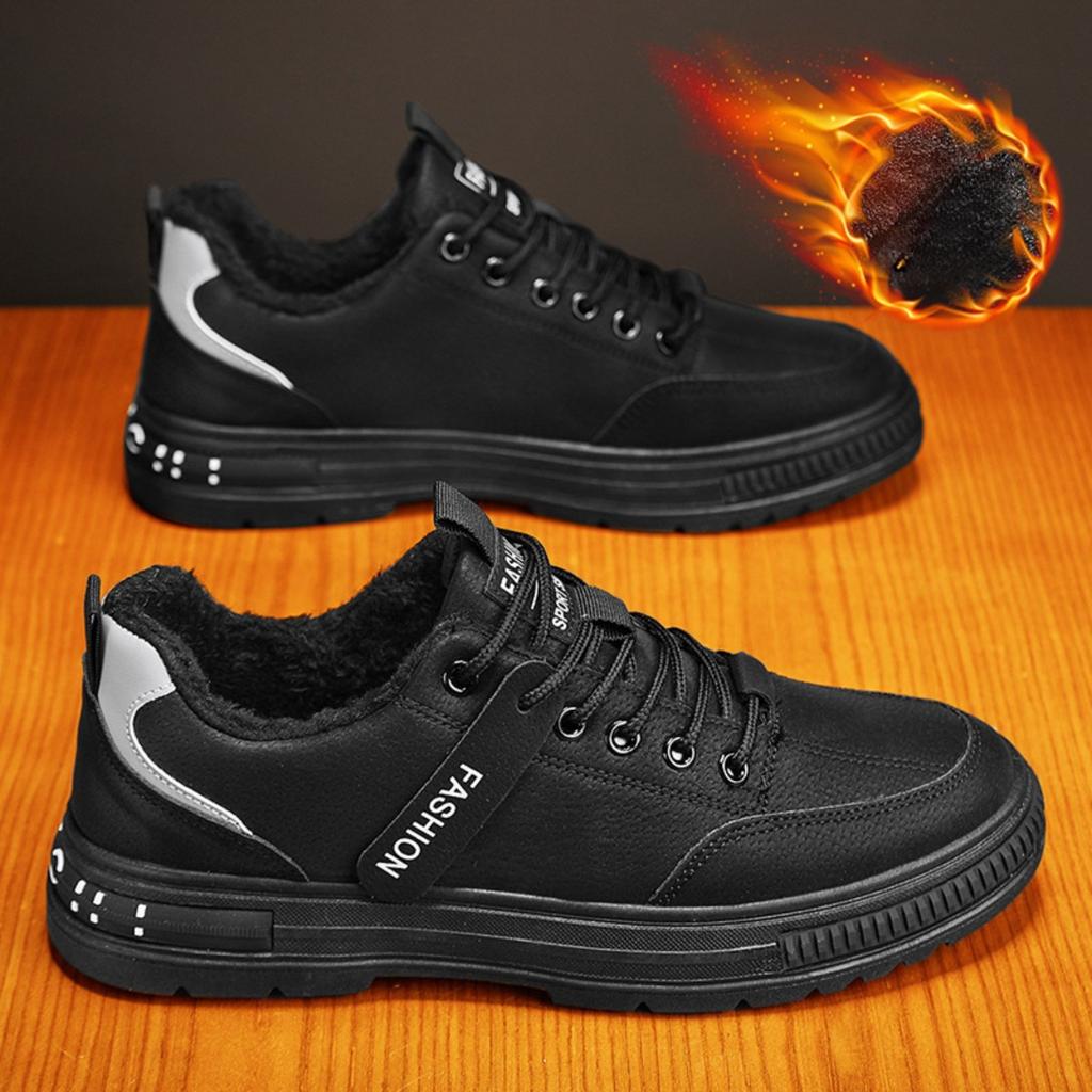 Winter Velvet Men's Shoes New Tooling Shoes Men's Sports and Leisure Board Shoes