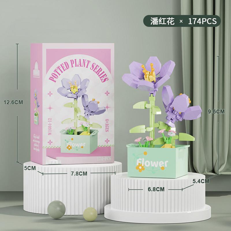 Flower Bouquet Mini Particle Building Blocks Flower Kit 3D DIY Creative Plants Micro Bricks for Home Decor Girl Gift Adults Kids