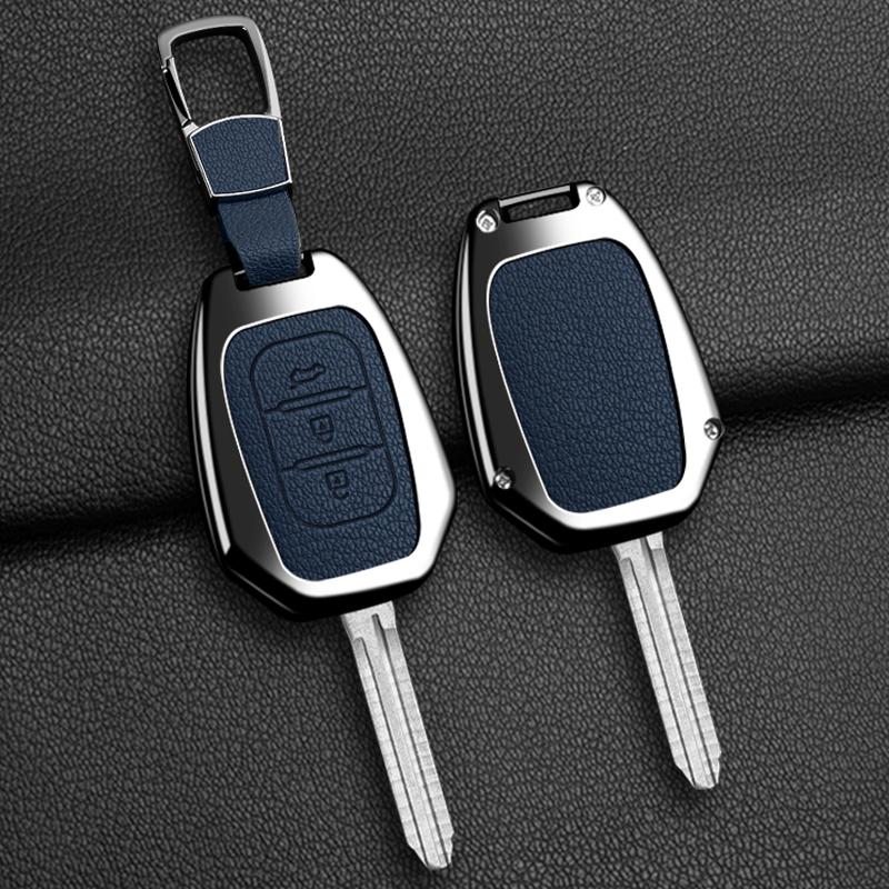 For Renault Kwid Traffic Symbol For Dacia Sandero Logan Duster - Zinc Alloy Leather Car Key Case Cover Auto Accessories