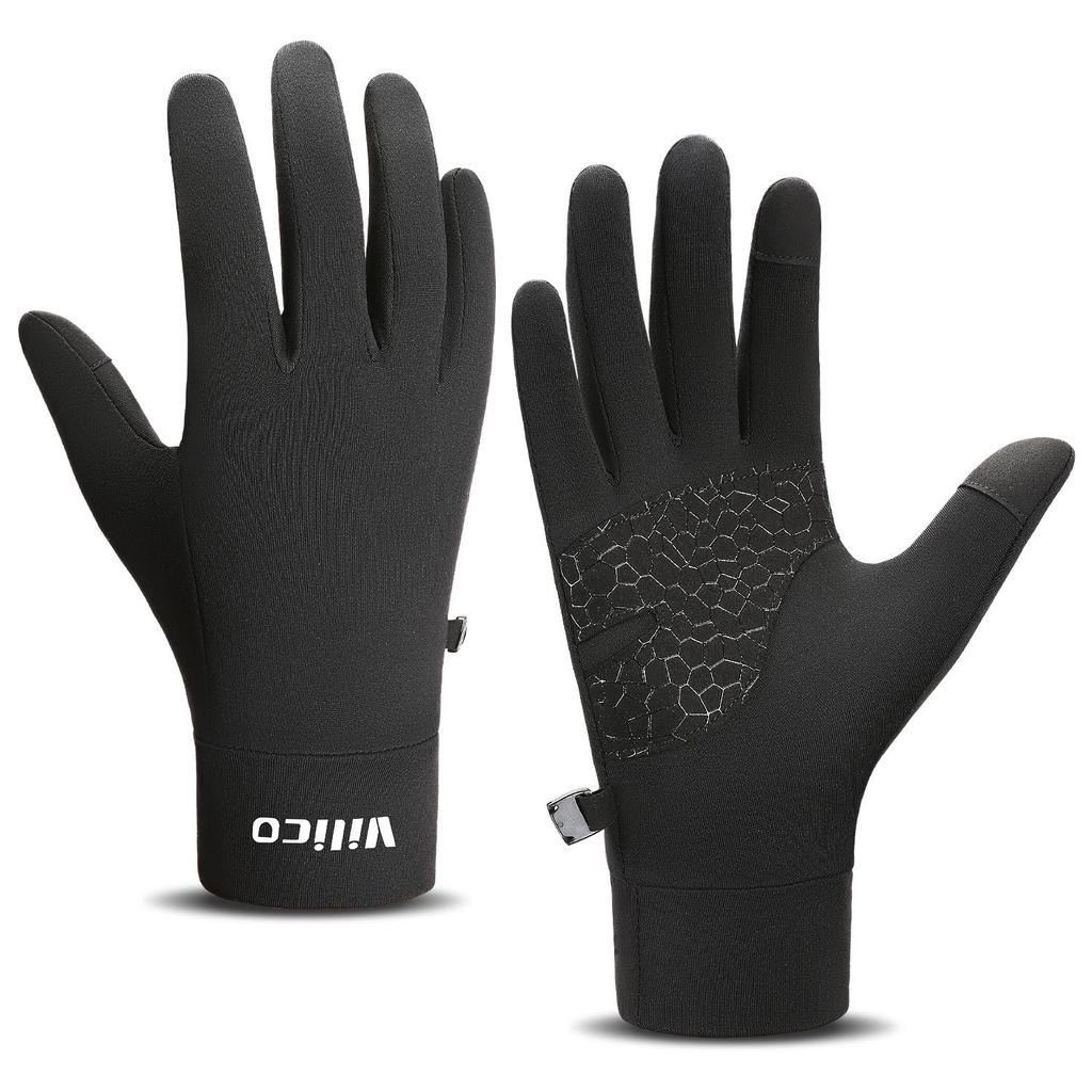 Kids' Unisex Touchscreen Non-Slip Cycling Gloves - Warm Velvet for Autumn & Winter Outdoor Sports