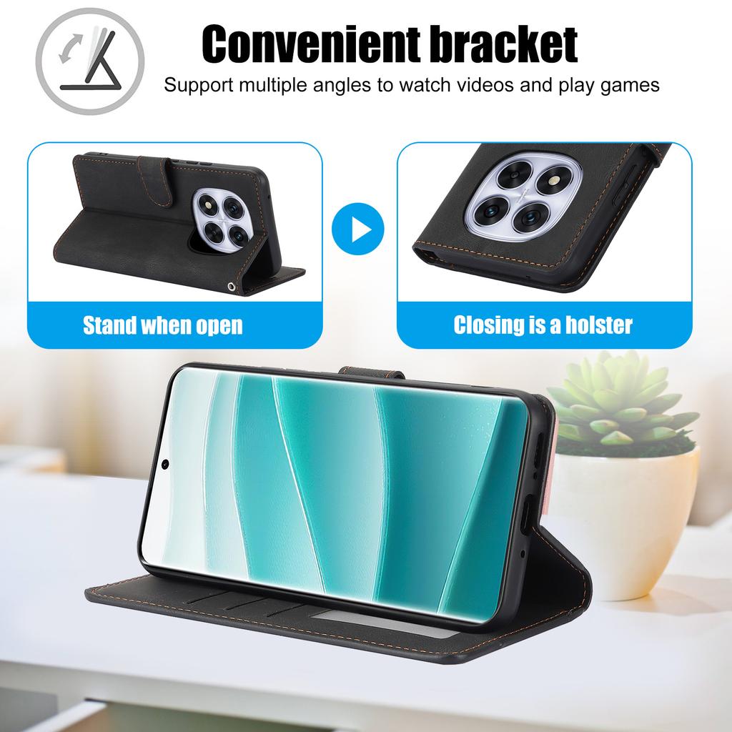 For Xiaomi Redmi Note 14 Pro 4G Case PU Leather Phone Cover with Wallet Stand