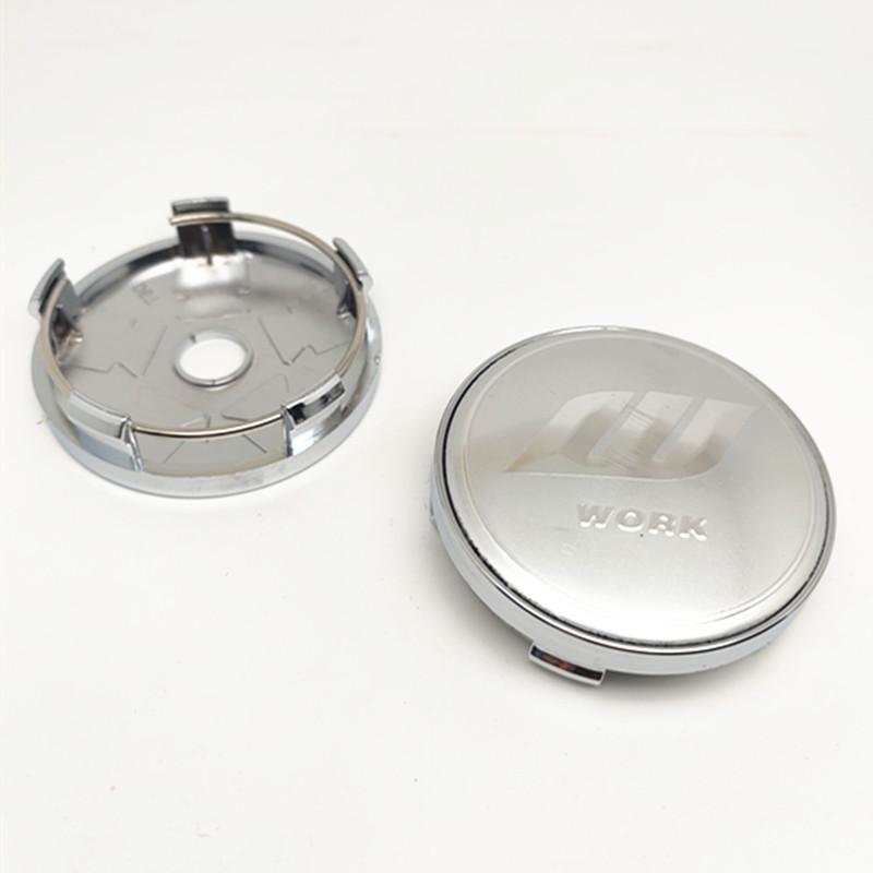 4pcs 60mm 56mm VS W Work Center Caps Car Wheel Hub Cover Emblem Badge Auto Styling