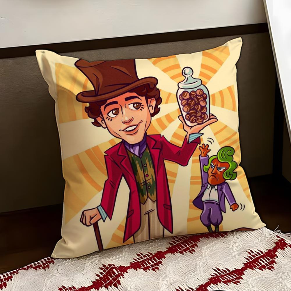 Moive WWonka New Cushion Cover Reversible Soft Durable Pillow Cover Home Car MultiScene Use for Daily Comfort