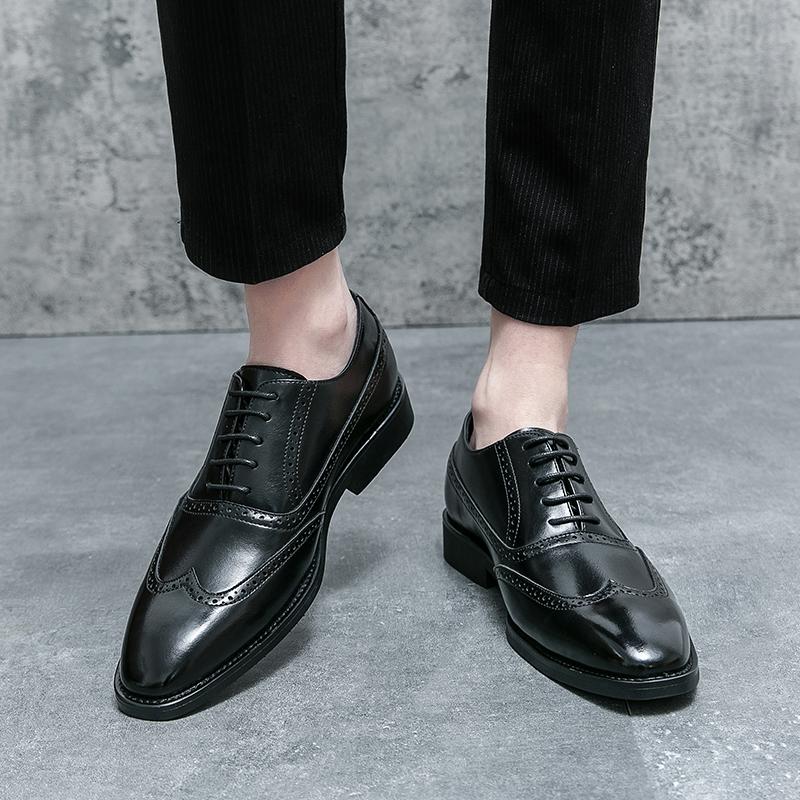 Chaussures habillées en cuir pour hommes, chaussures de mariage de