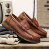 Fashion Genuine Leather Luxury Brand Men Loafers New Formal Dress Moccasins Comfy Men's Casual Shoes Slip On Boat Shoes Drive Flats Male