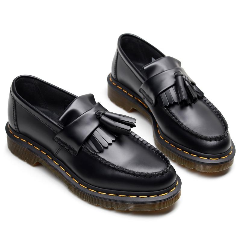 Dr. Fringed College Style Loafers for Men and Women Couples ADRIAN Cowhide Single Shoes Casual Small Leather Shoes JK Shoes