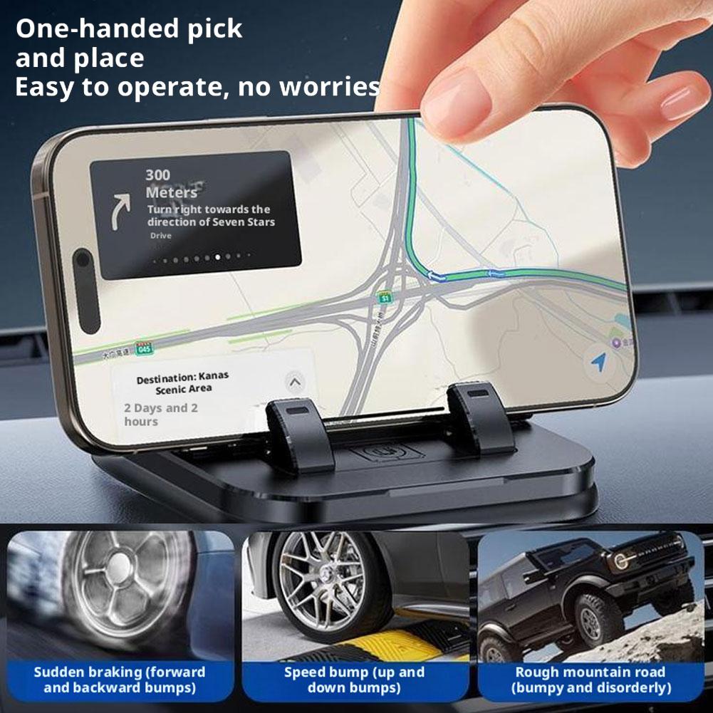 Dashboard Car Phone Holder 360-Degree Rotation Head-Up Phone Mount Stable Universal Auto Phone Stand with Number Plate