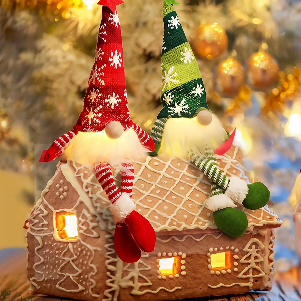 1/3 Stück Zwerg Langbeinpuppen LED-Licht Weihnachts-Elf Spielzeug für Weihnachtsbaum Tür Wandbehang Deko Feiertagsanhänger mit Batteriefach