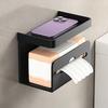 Wall-Mounted Toilet Paper Holder Storage Tray Strong Load-bearing Easy Installation Tissue Wipes Holder Bathroom Organizer