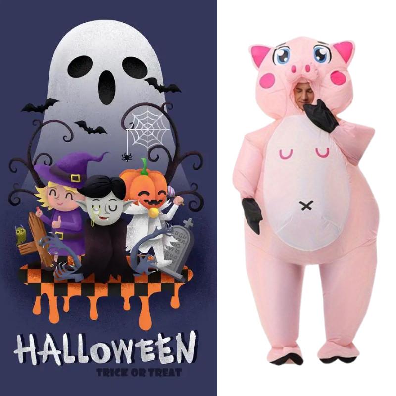 Pig Cosplay Adult Inflatable Costume For Halloween Parties Performances Stage
