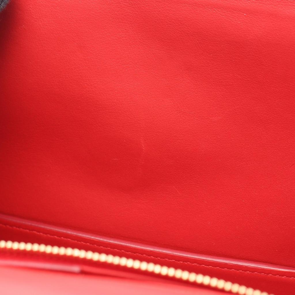 Used Salvatore Ferragamo Vara ribbon Shoulder Bag 21 G462 leather Red Used Women