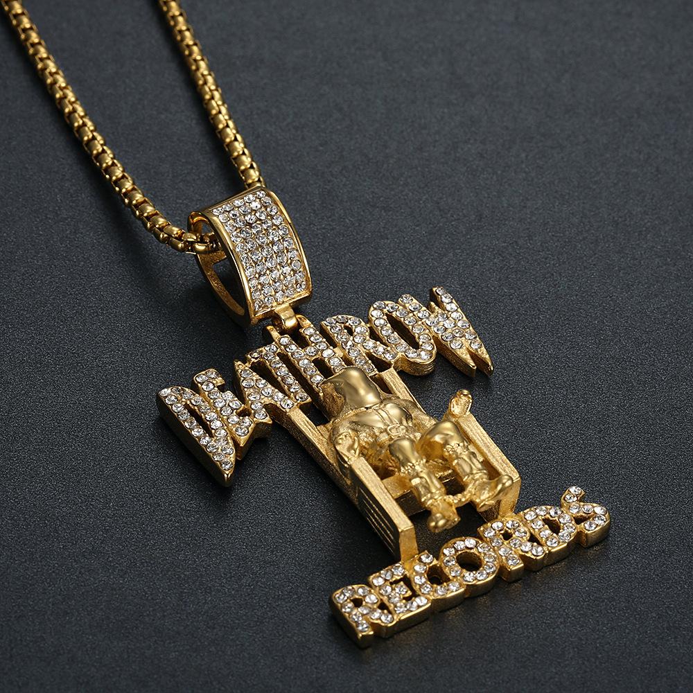 Acero de Titanio Nuevo DEATHROW/RECORDS Colgante de Collar de Prisionero 3D Joyería Hip-Hop de Moda DZ729