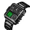 Temeshi 8160 Square Waterproof Watch Three-Time Large Dial Men'S And Women'S Electronic Watch Luminous Chronograph
