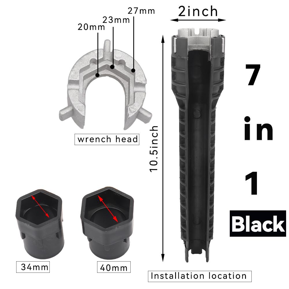 8 in 1 sink faucet wrench repair tool non-slip kitchen bathroom faucet assembly key plumbing installation wrench