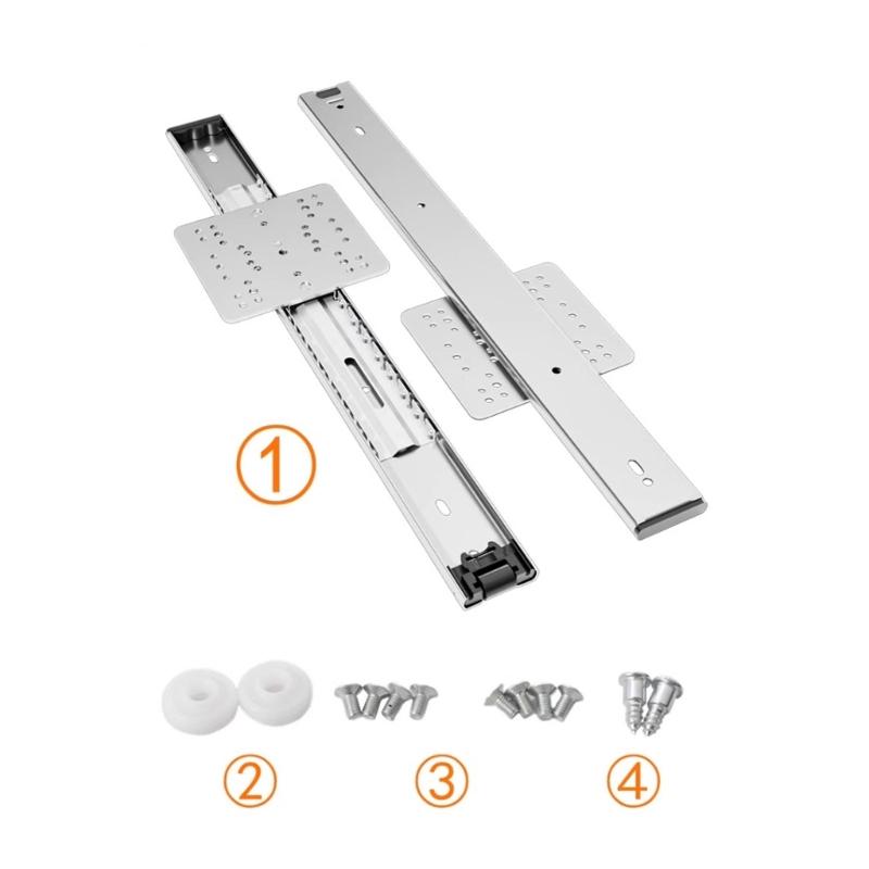 Smooth and Quiet Folding Invisible  Door Rail Cabinet Door Sliding Mechanism for Kitchen Cabinets & Living Room Storage
