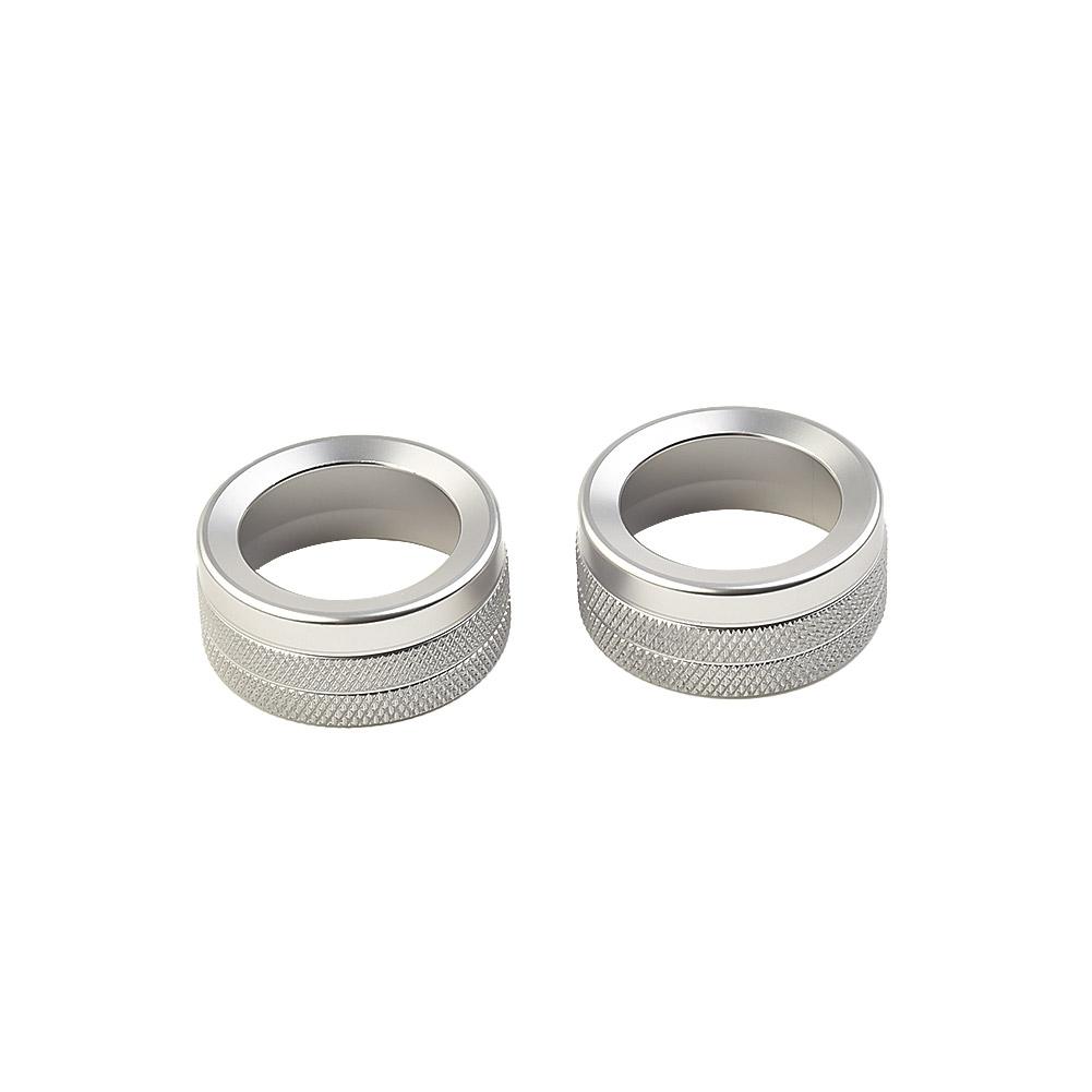 2x Silver Car Volume Radio Knob Covers Set For Porsche 911 For Macan 718