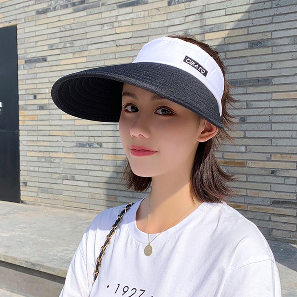 Casual Breathable Cycling Outdoor Women Wide Brim Beach Cap Empty Top Suncap Visor Summer Sun Cap