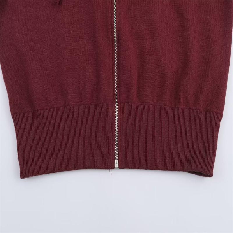 Women Knit Hooded Solid Long Sleeve Cardigan Sweatshirt