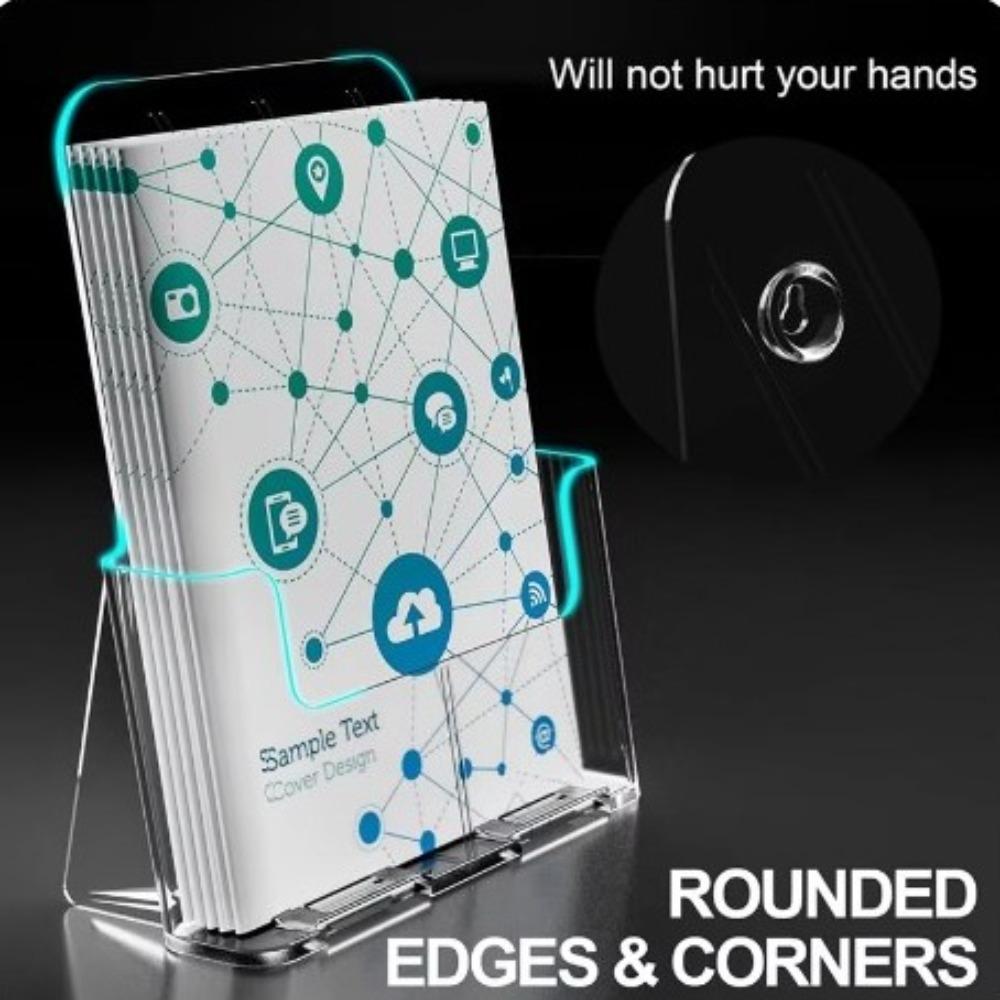 A4 Size Brochure Holder Clear Flyer Display Stand Durable Filing Magazine Rack Locker