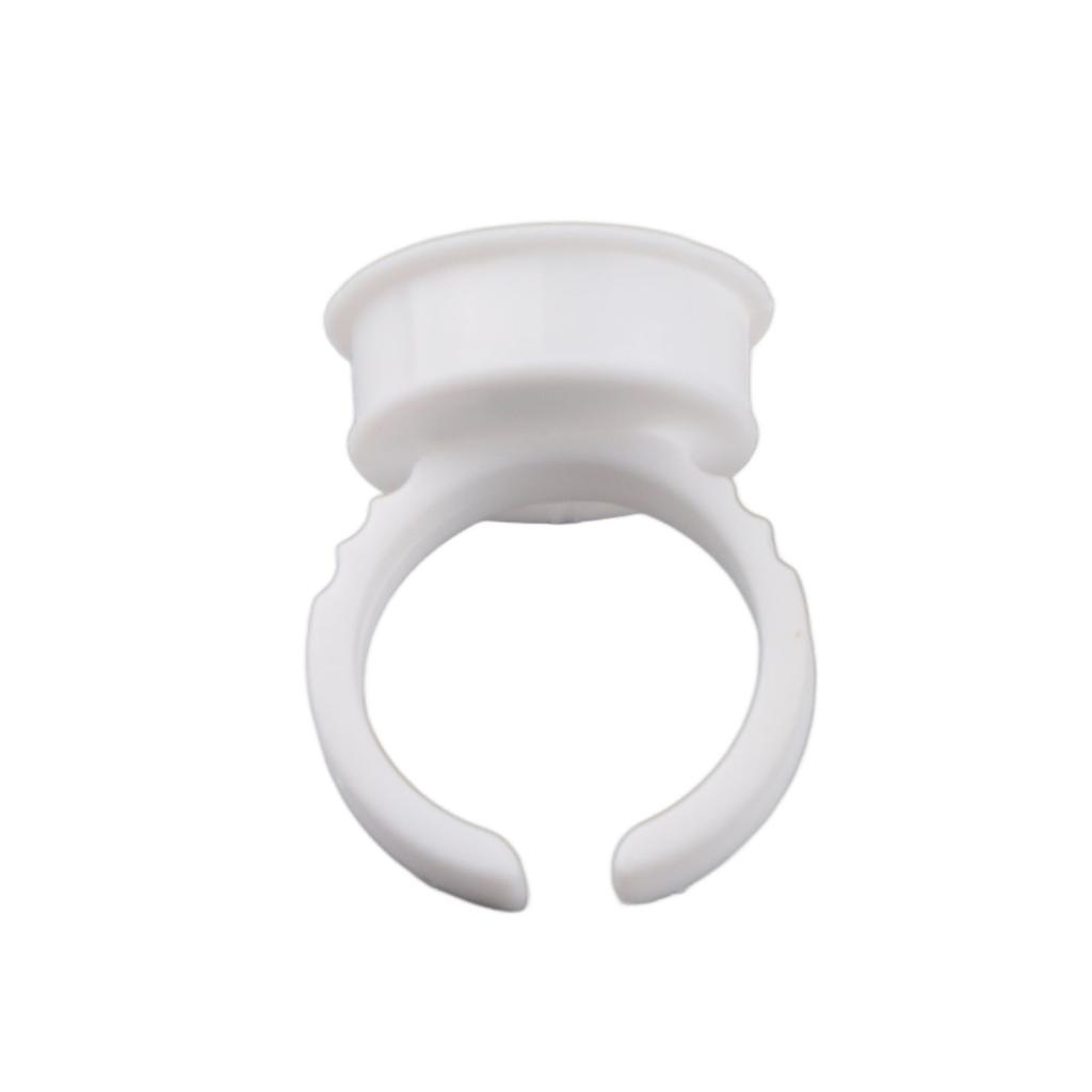 100pcs Disposable Glue Ring Pallet Holder for Eyelash Extension White Plastic Glue Pallet Tatto