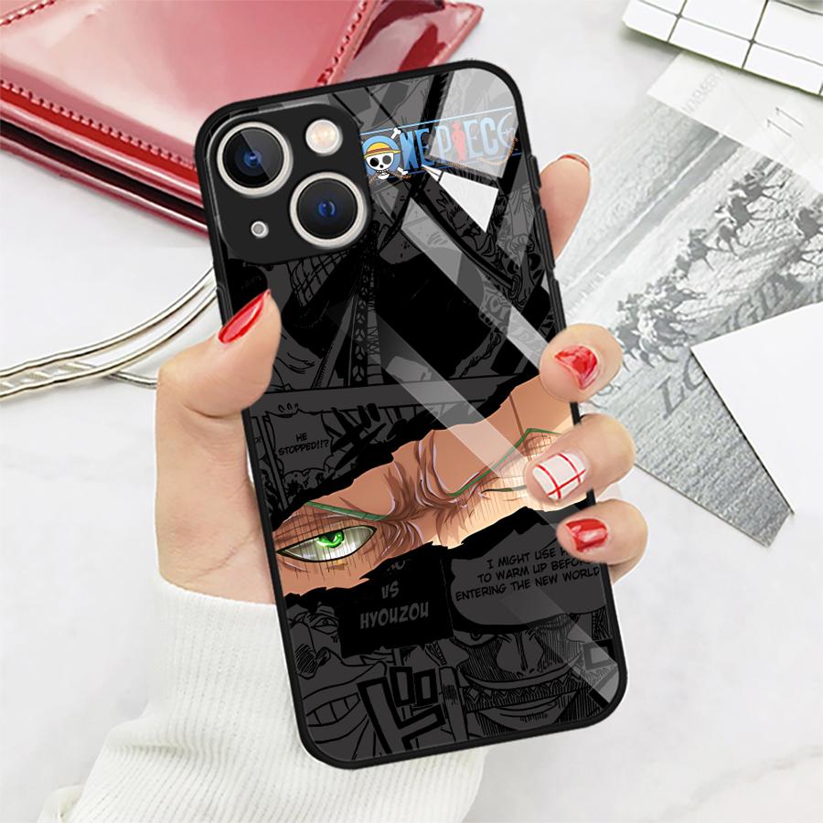 Anime OneS P-ieceS Glass Phone Cover Case for iPhone 17 Pro Max 16 XR 14 15 Plus Air 8 12 11 13