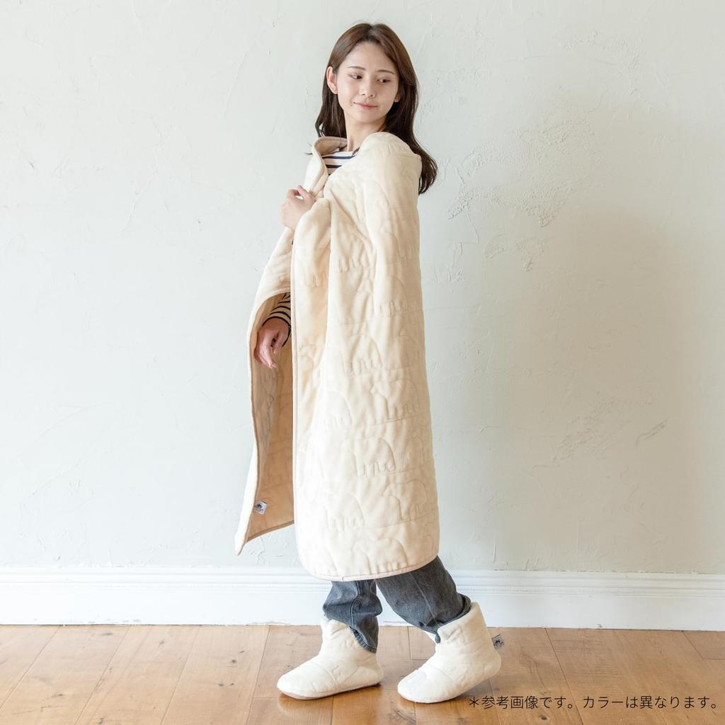 Livheart 2-Way Big Blanket, Polar Bear Feel, Pink (Total Length: Approx. 140cm), Quilted, Cold Weather, 14126-21