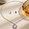 USA 250th Anniversary Jewelry for Women American Flag Necklace And Patriotic Earrings Set 1776-2026 Collectible Gift for Men Women