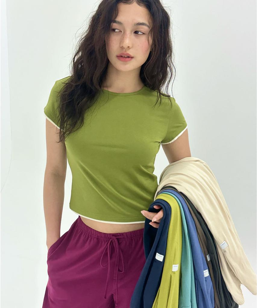 Jinokio (W)All Day Slim Fit Layered Top (Olive)