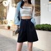 2024 Autumn High-Waist Women's A-Line Slimming Mid-Length Wide-Leg Shorts