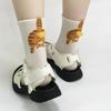 Couple Socks Cute Creative Mid-tube Four-season Socks 3D Cartoon Cat Ding Versatile Ladies Suede Socks