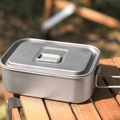 Lehký titanový obdélníkový svačinový box 800 ml Nepropustný přenosný kontejner na přípravu jídla na cesty