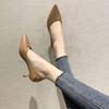 High Heels Women's Long Standing Is Not Tired of Feet 2025 New Spring and Autumn Fine Heels 5cm Versatile Soft Leather Professional Work Shoes