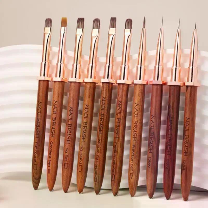 Sandalwood Nail Art Brushes Pen Rack Design Painting Nail Design Pen Detail Brush Drawing Tool Manicure Pen