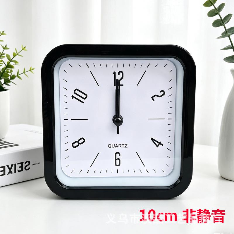 Square round simple plastic alarm clock, children's and students' alarm clocks and clocks