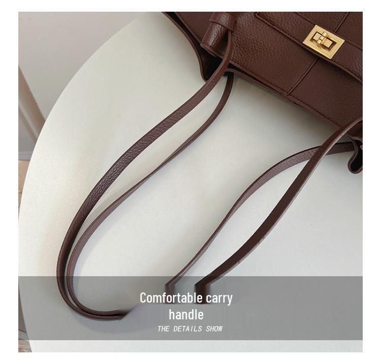 Cross Retro High-End Women's Versatile Tote, European-American Fashion, Large Capacity Shoulder Bag